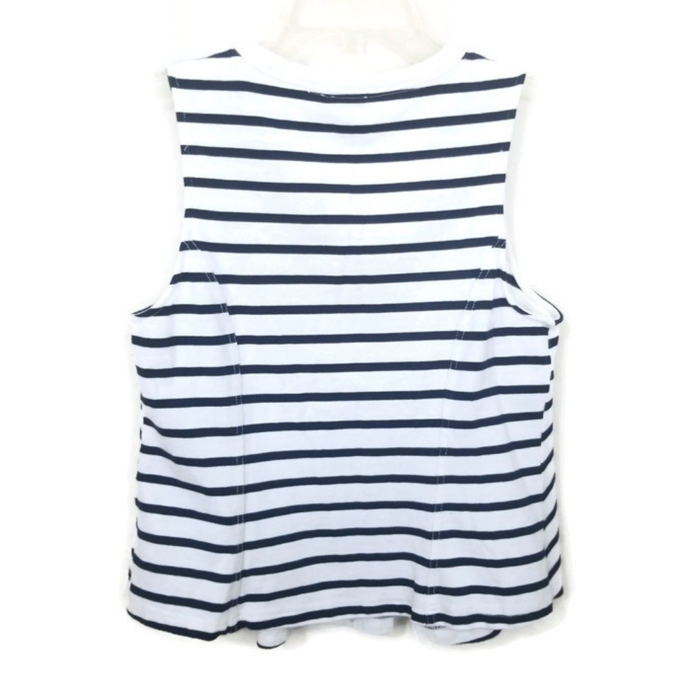 ANTHROPOLOGIE POSTMARK STRIPED PEPLUM TOP - Picture 5 of 8
